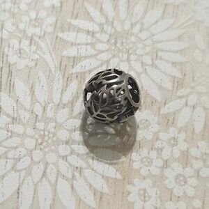 Pandora Sterling Silver Leaf Nature Forest Autumn Openwork Bead Charm